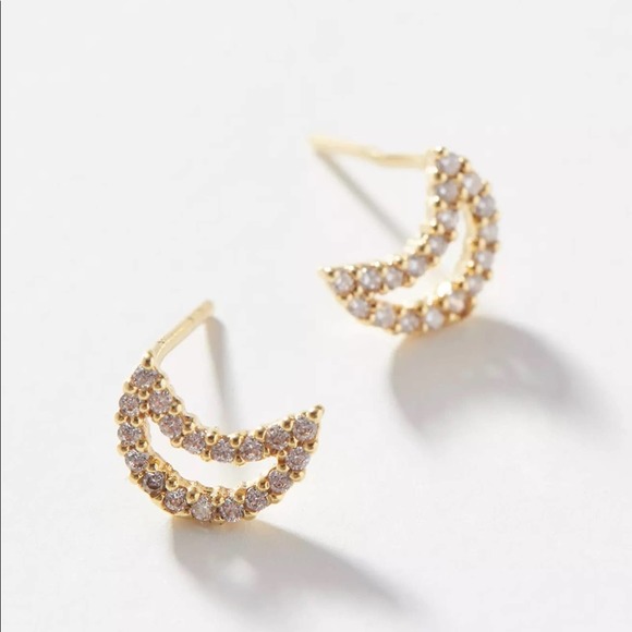 NEW Anthropologie Crescent Moon Post Earrings